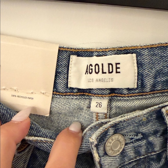 AGOLDE Riley High Rise Straight Crop Jeans Light‎ Wash Distressed Size 26 - Picture 11 of 11